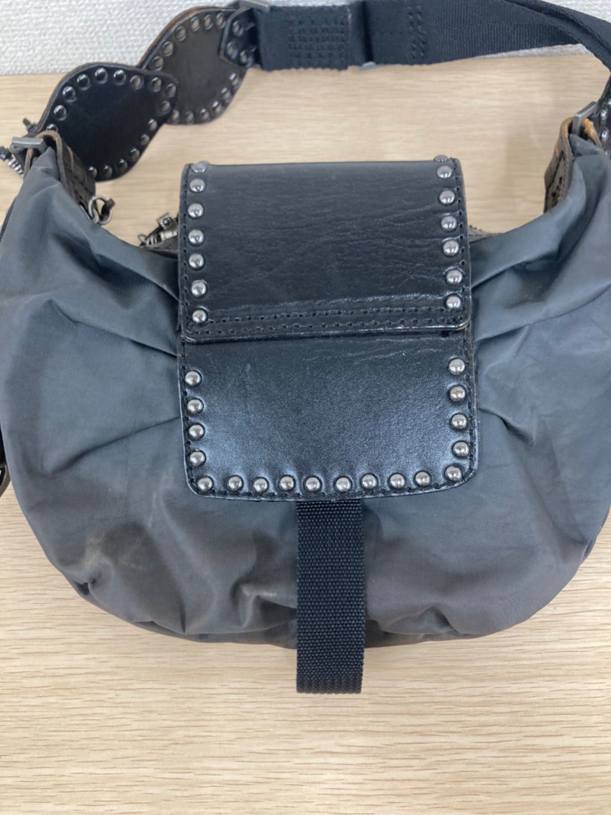 1希少品 廃盤品 ディーゼル DIESEL ショルダーバッグ ブラック レザー