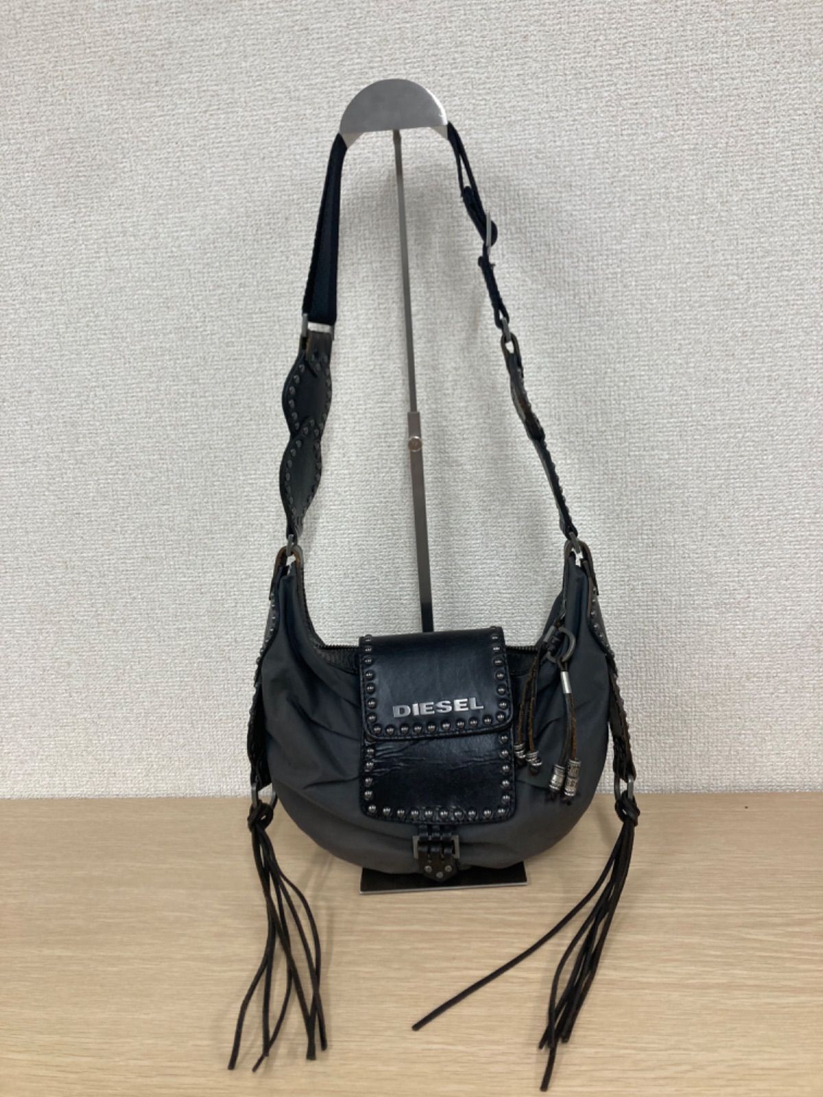 1希少品 廃盤品 ディーゼル DIESEL ショルダーバッグ ブラック レザー