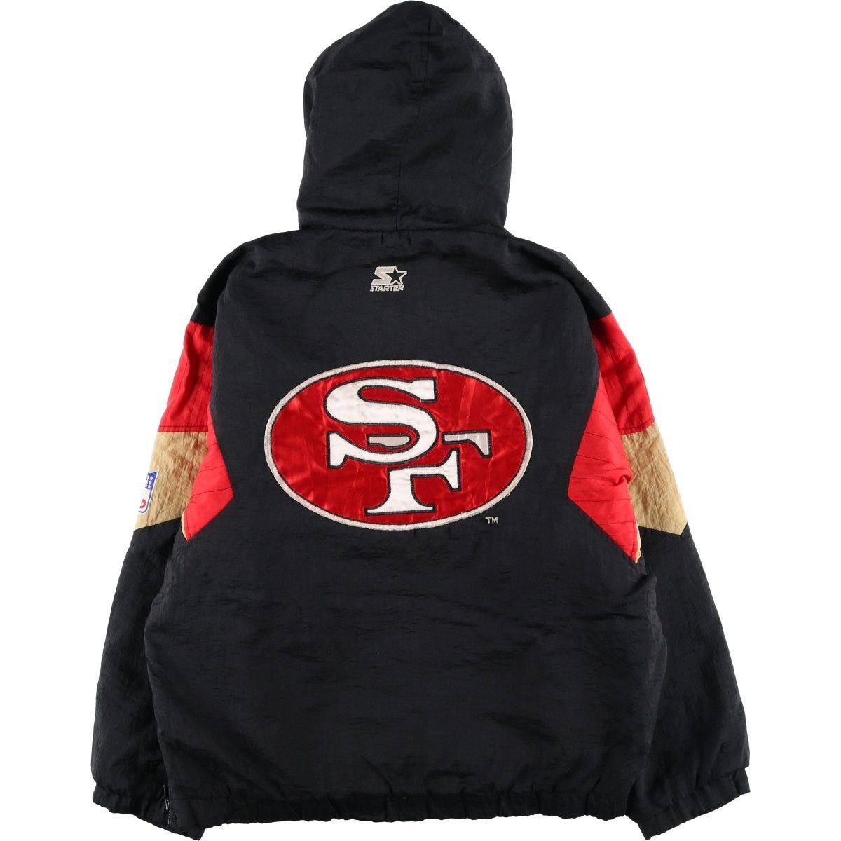 90s STARTER NFL 49ers 中綿 アノラックパーカー 刺繍ロゴ 古着 90年代 スターター Starter NFL SAN FRANCISCO 49ERS