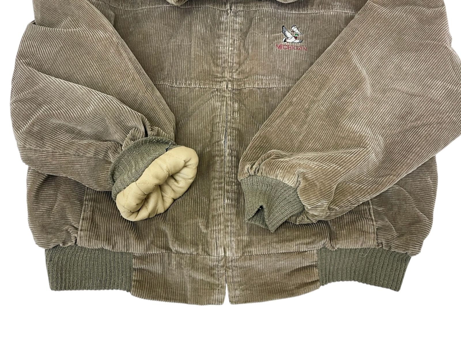 USA製 Cal Craft コーデュロイジャケット L 刺繍 4760 CAL CRAFT 太畝コーデュロイジャケット 裏ボア 古着 USA製 ビンテージ