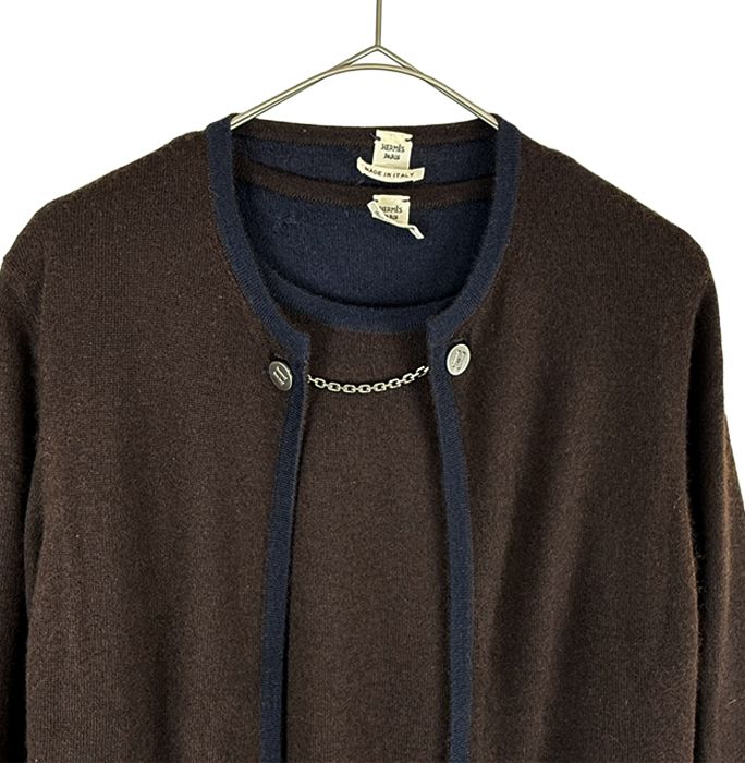 Hermès エルメス アンサンブル リバーシブル ニットカーディガン