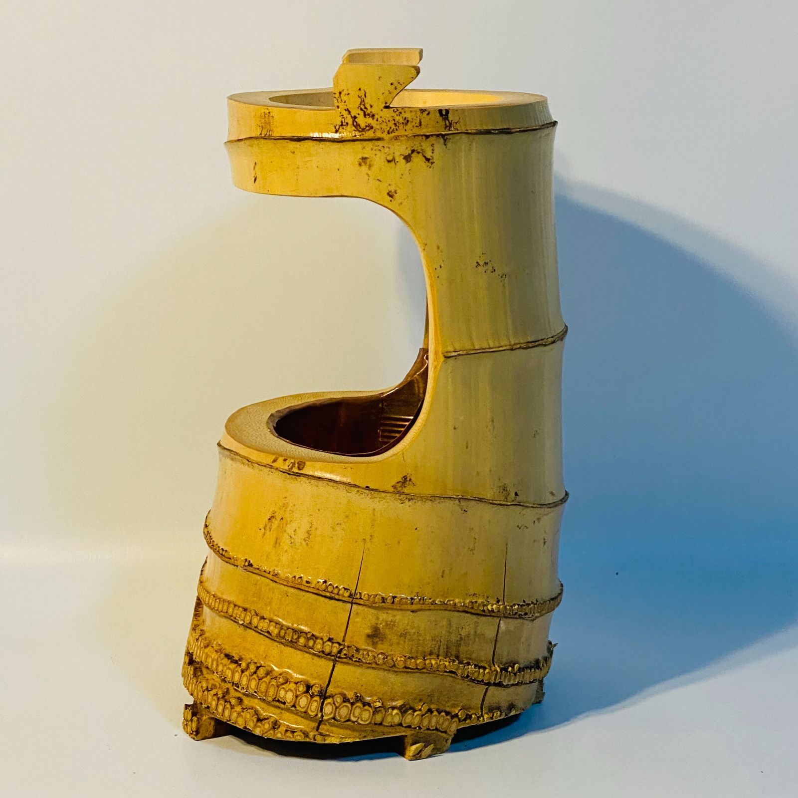 鶴首花入 竹製 ② 銅 根 花瓶 花器 華道 花道 お花 生け花 花立 水盤