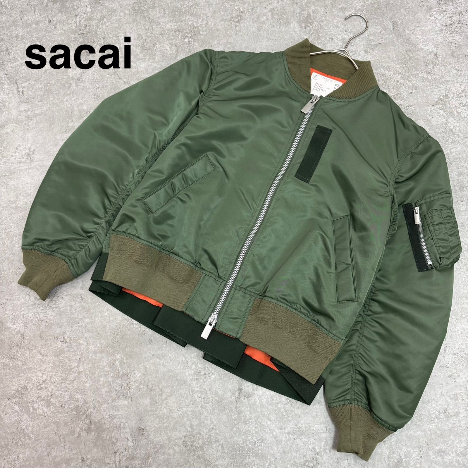 美品】sacai サカイ MA-1 バックフレア バックプリーツ ボンバー