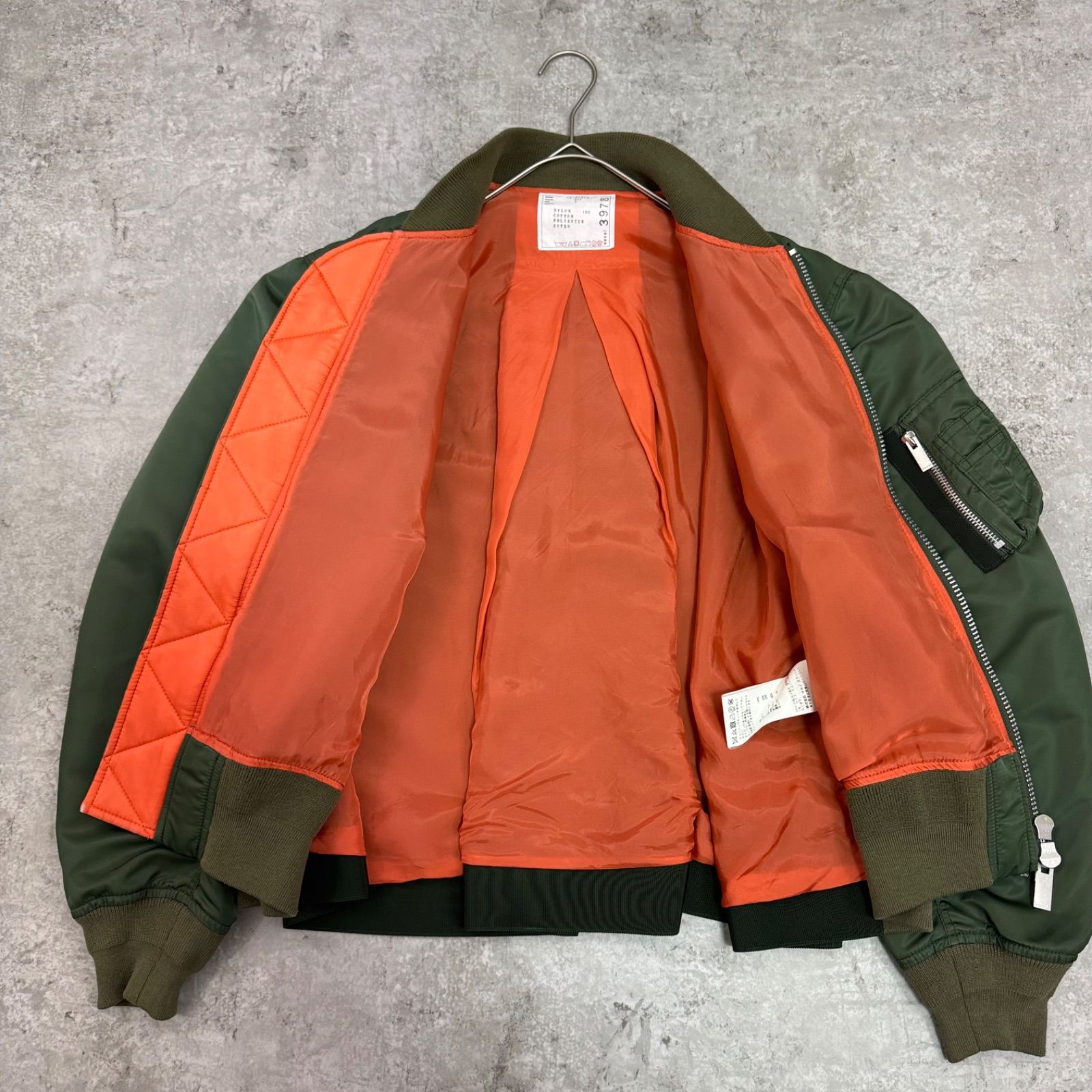 美品】sacai サカイ MA-1 バックフレア バックプリーツ ボンバー