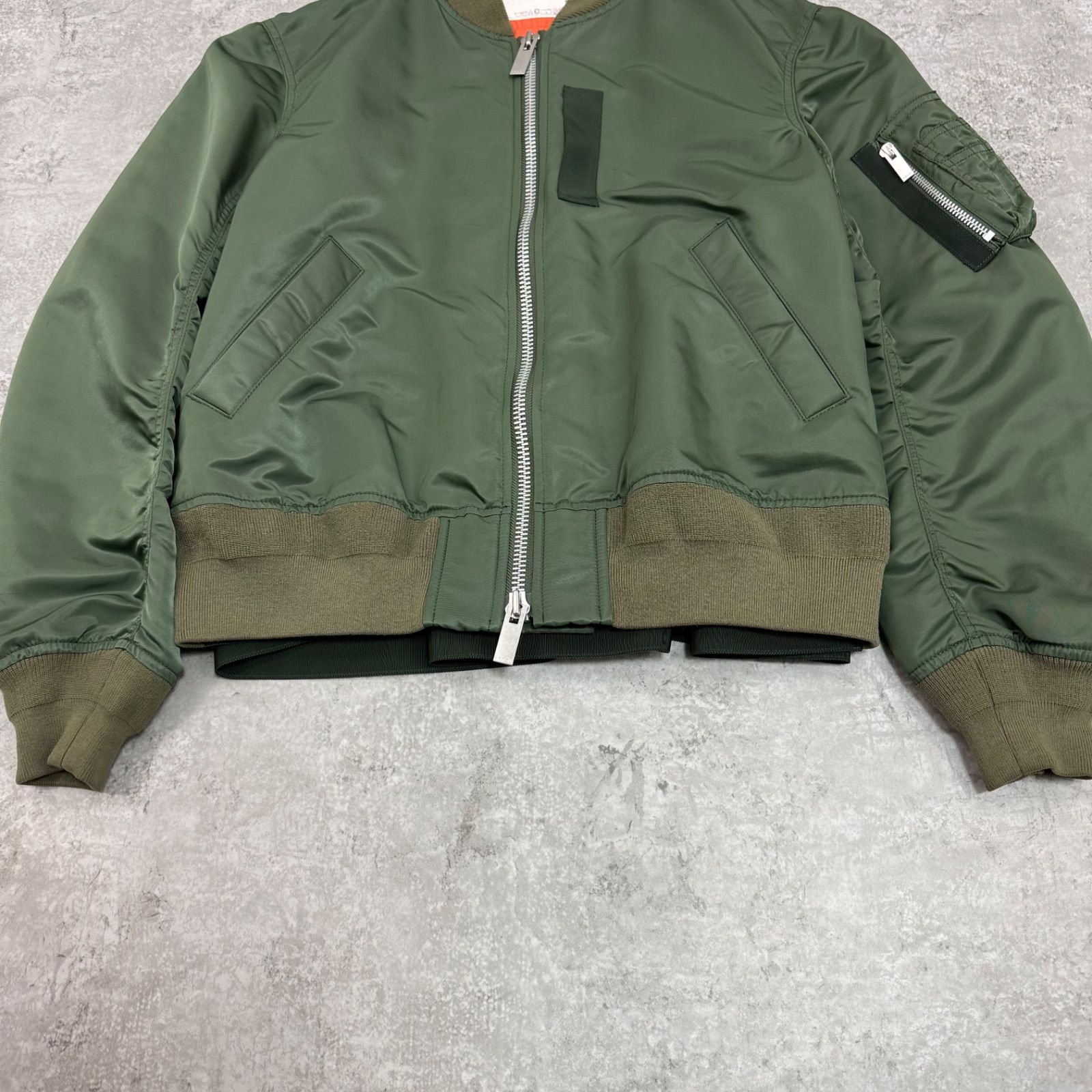 美品】sacai サカイ MA-1 バックフレア バックプリーツ ボンバー