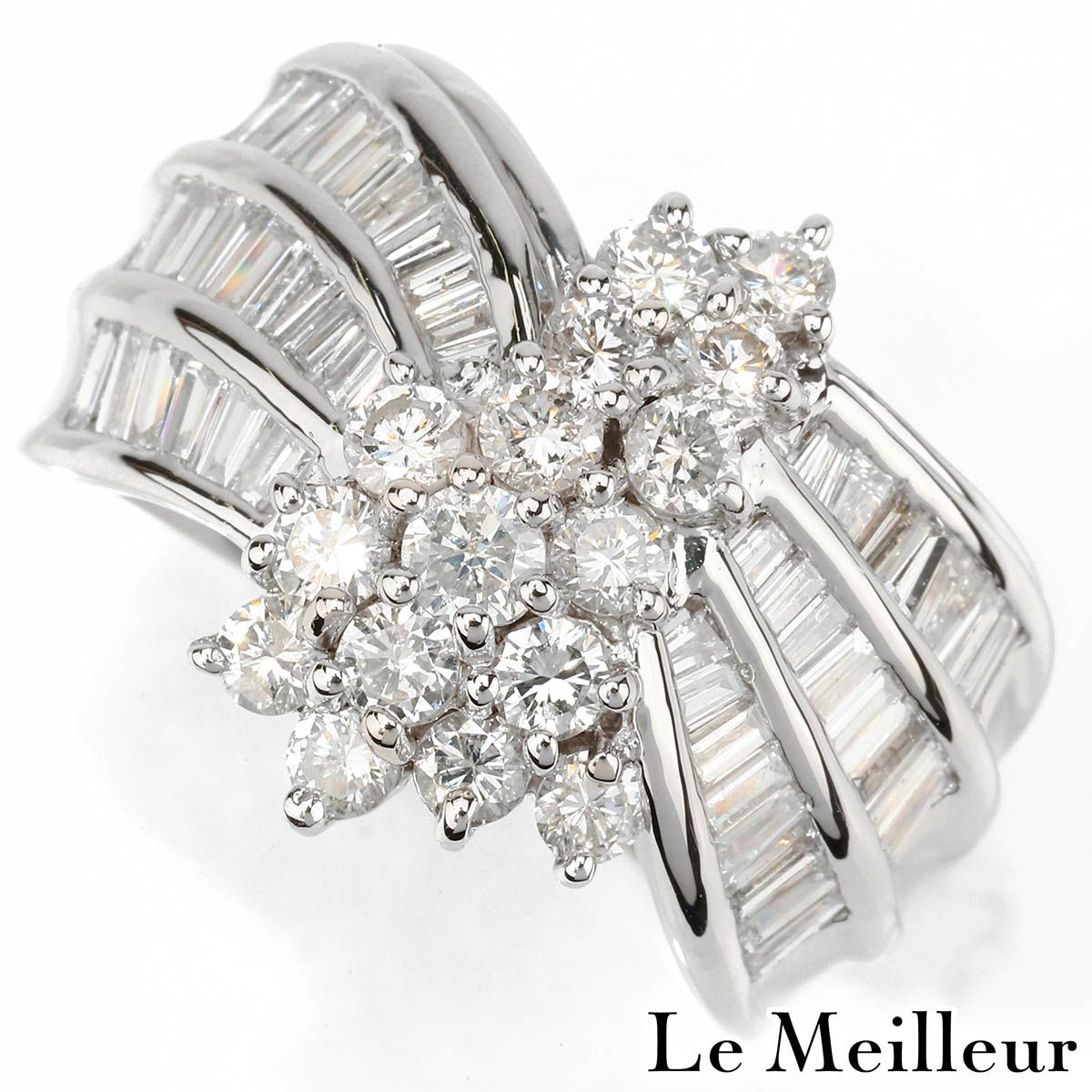 ダイヤモンド 2.5ct プラチナ Pt900 リング 指輪 15号 中古 プレラブド 