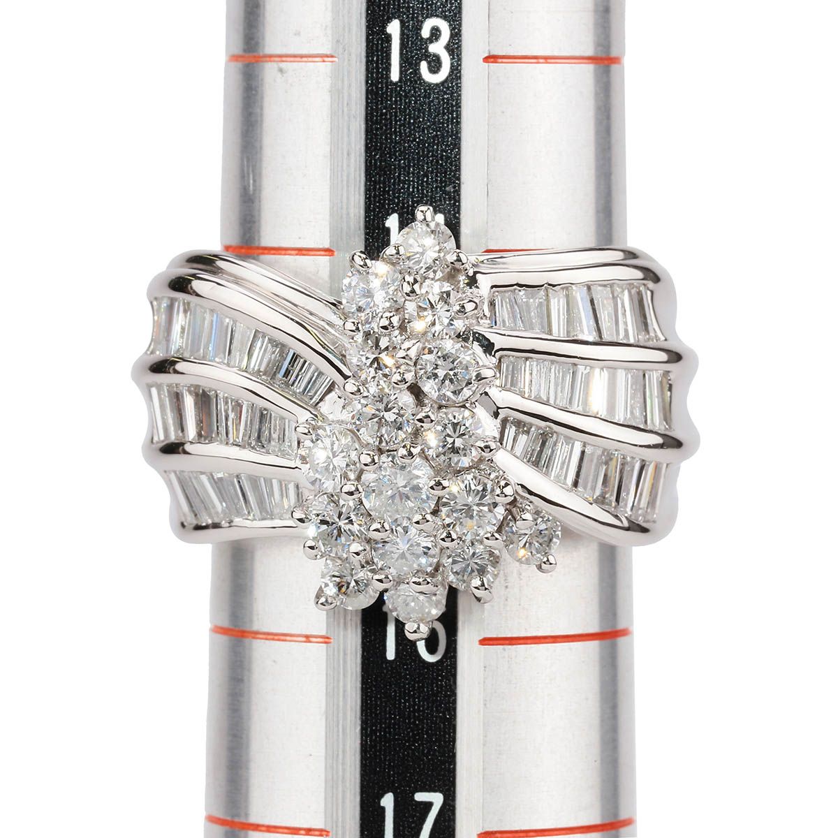 ダイヤモンド 2.5ct プラチナ Pt900 リング 指輪 15号 中古 プレラブド 