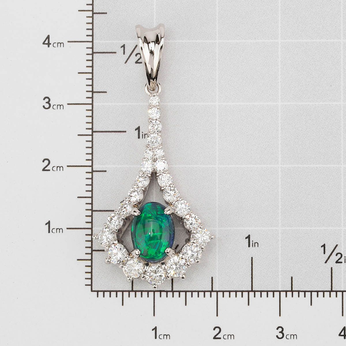 ブラックオパール 1.67ct ダイヤモンド 1.58ct プラチナ Pt900 