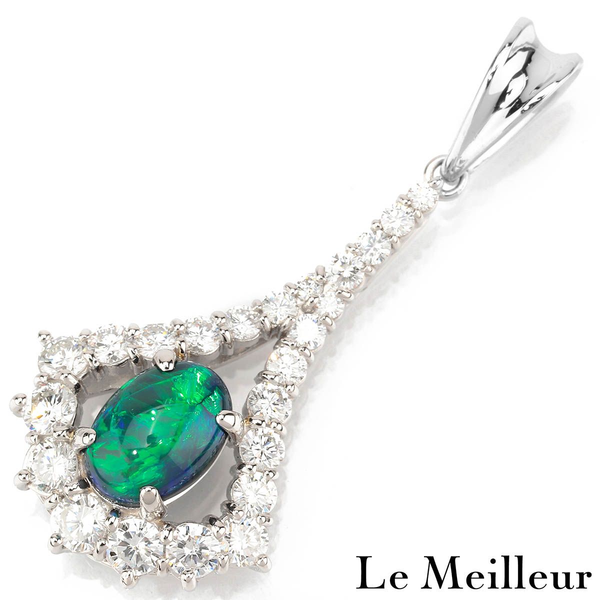 ブラックオパール 1.67ct ダイヤモンド 1.58ct プラチナ Pt900 