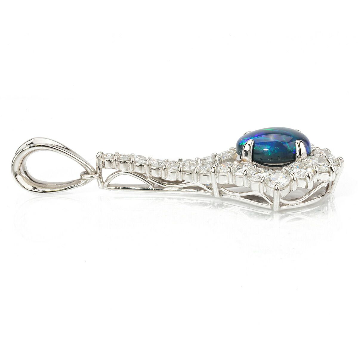 ブラックオパール 1.67ct ダイヤモンド 1.58ct プラチナ Pt900 