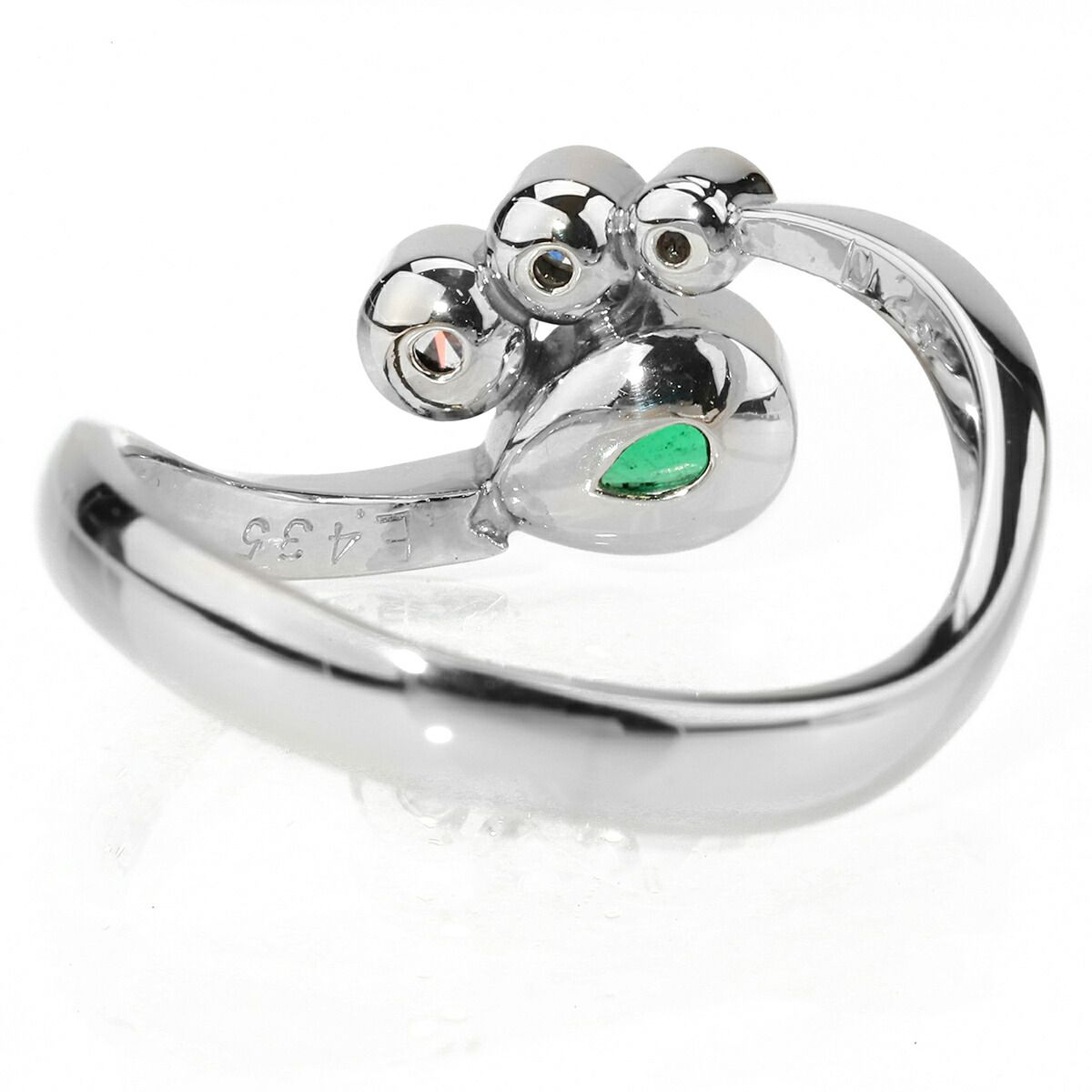 エメラルド 0.43ct ダイヤモンド 0.25ct プラチナ Pt900 リング SI
