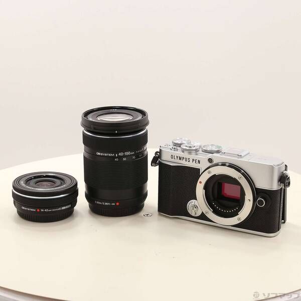 未使用品〕 未使用品 OLYMPUS PEN E-P7 EZダブルズームキット シルバー