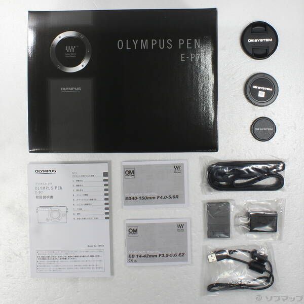 未使用品〕 未使用品 OLYMPUS PEN E-P7 EZダブルズームキット シルバー