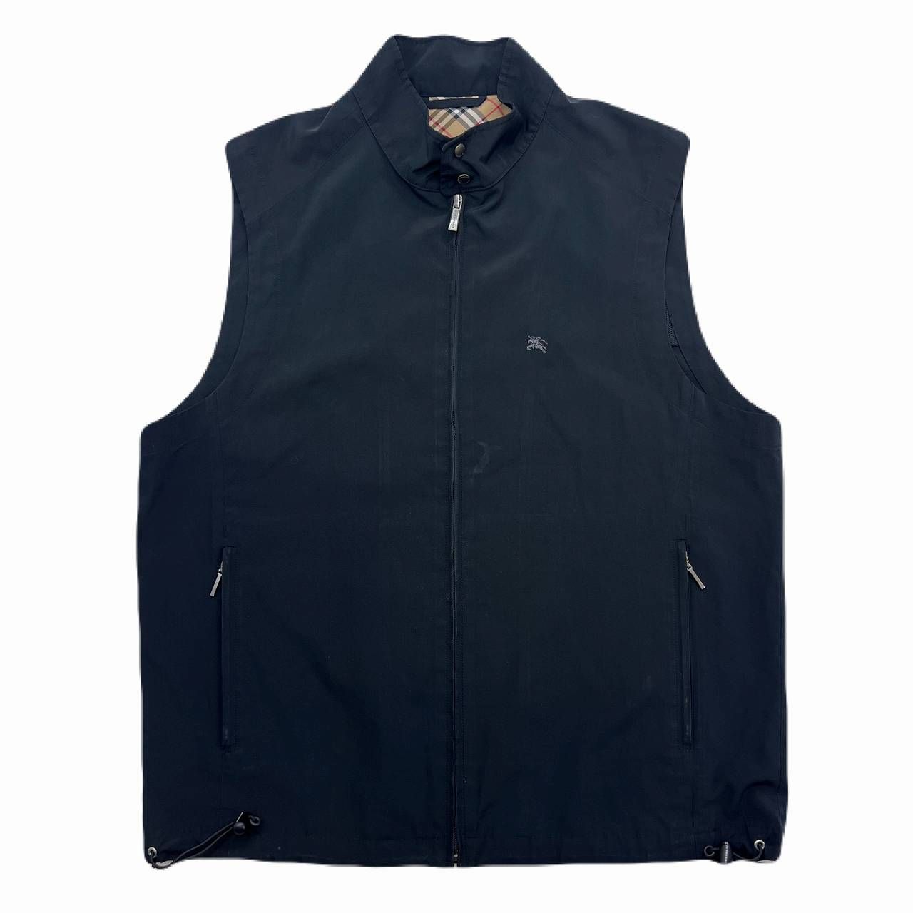 バーバリー ゴルフ ベスト メンズ Lサイズ ブラック ナイロン シンプル