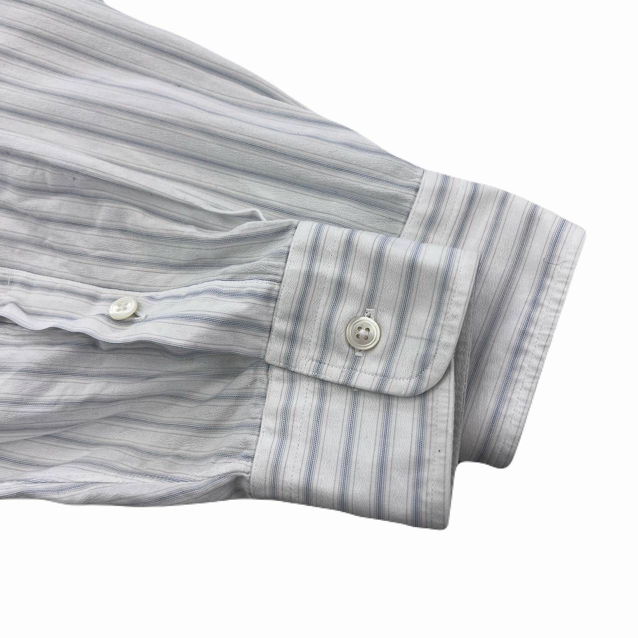 クリスチャン ディオールホワイト ストライプ バルーンスリーブ シャツ