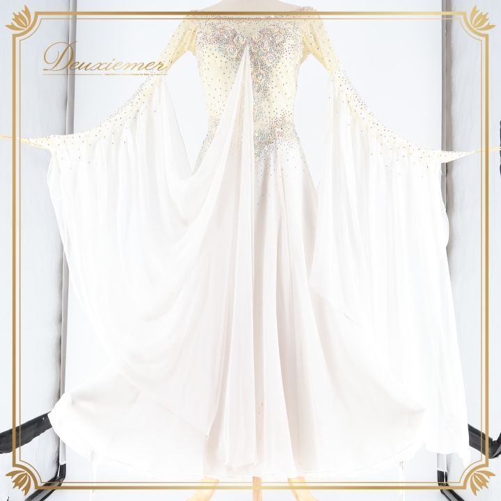 社交ダンス スタンダードドレス 白樺ドレス デモンストレーション 競技会 社交ダンス ドレス スタンダード 競技会 デモンストレーション 社交