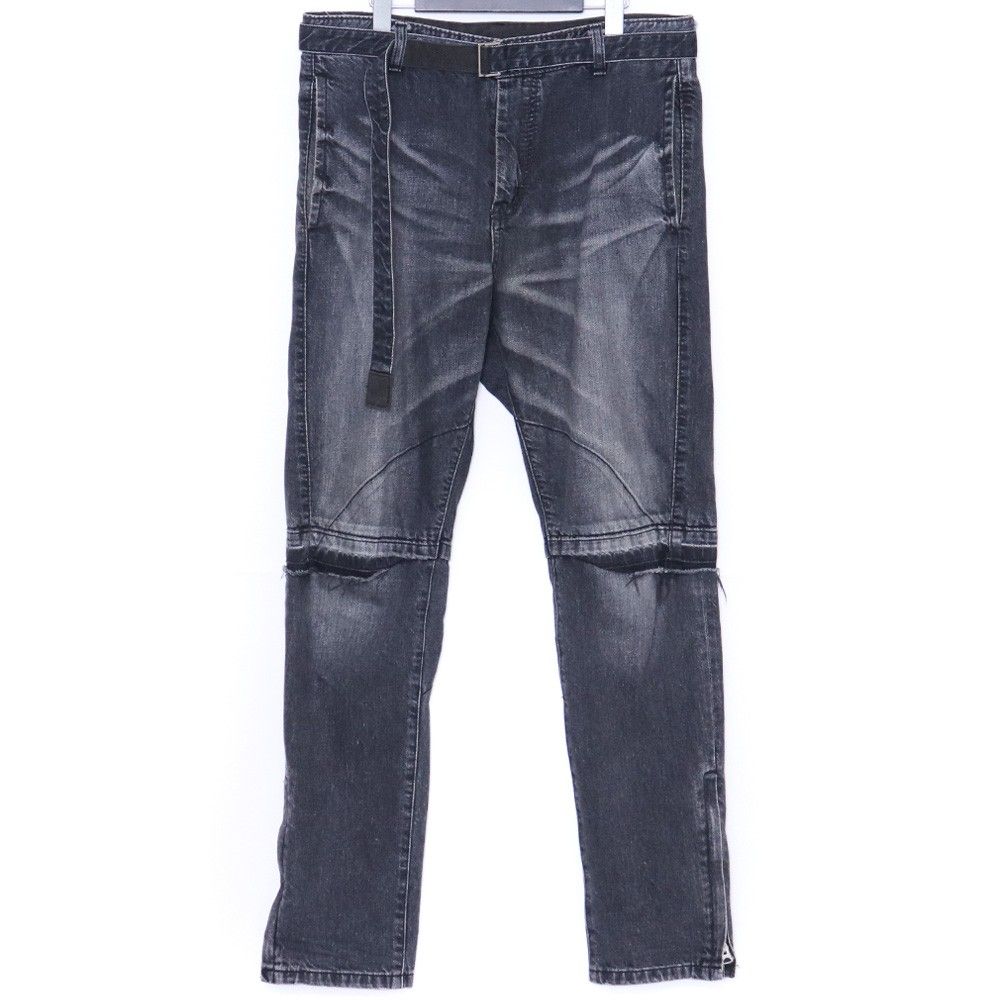 SACAI DAMAGE DENIM PANTS サイズ2 ブラック 18-01738M - メルカリ