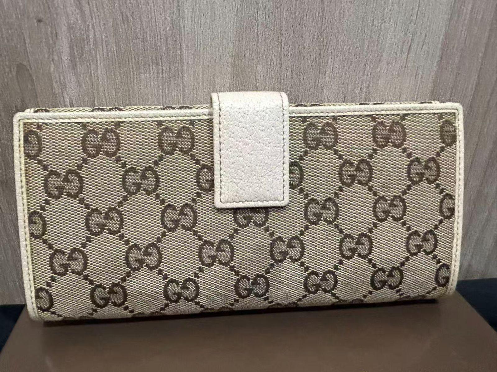 グッチ□Wホック 二つ折り長財布 GGキャンバス ロング ウォレット