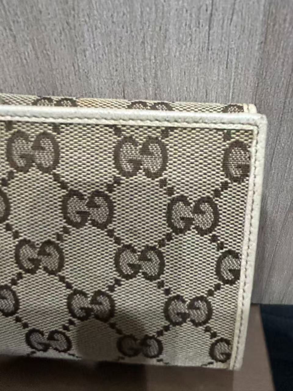 グッチ□Wホック 二つ折り長財布 GGキャンバス ロング ウォレット