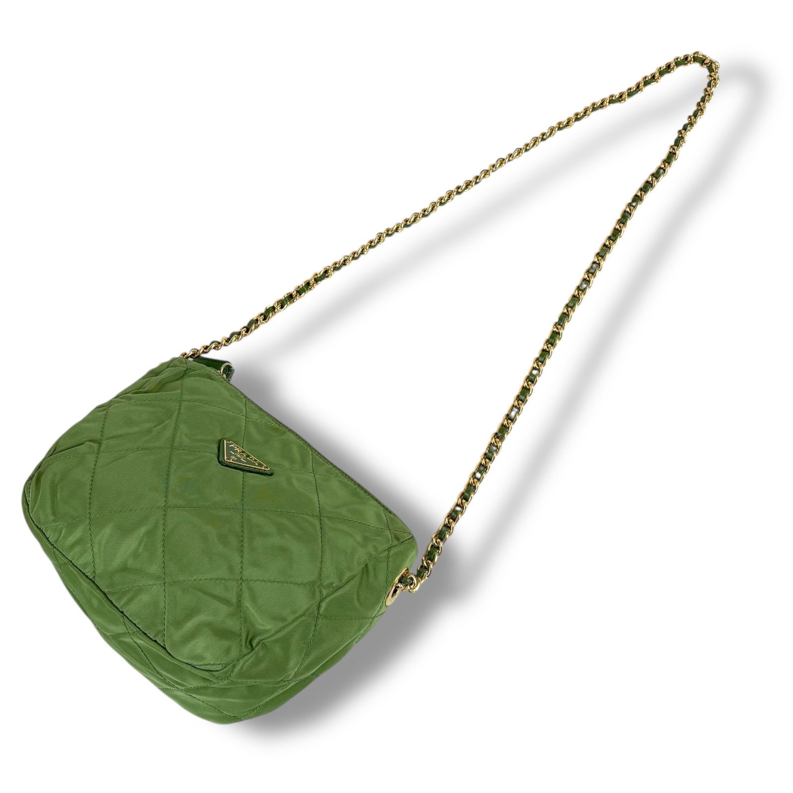 プラダ PRADA キルティング チェーンショルダーバッグ トライアングル 