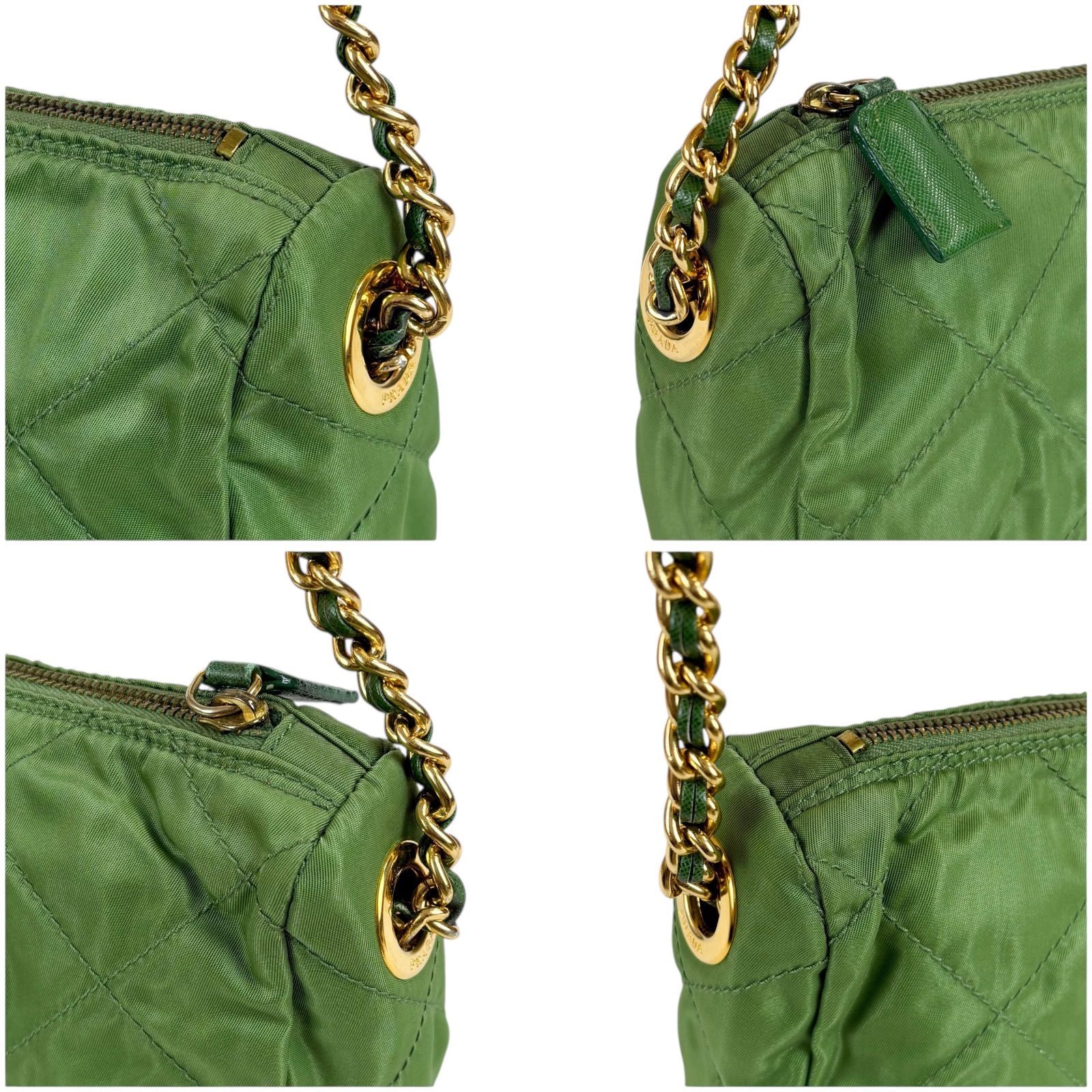 プラダ PRADA キルティング チェーンショルダーバッグ トライアングル