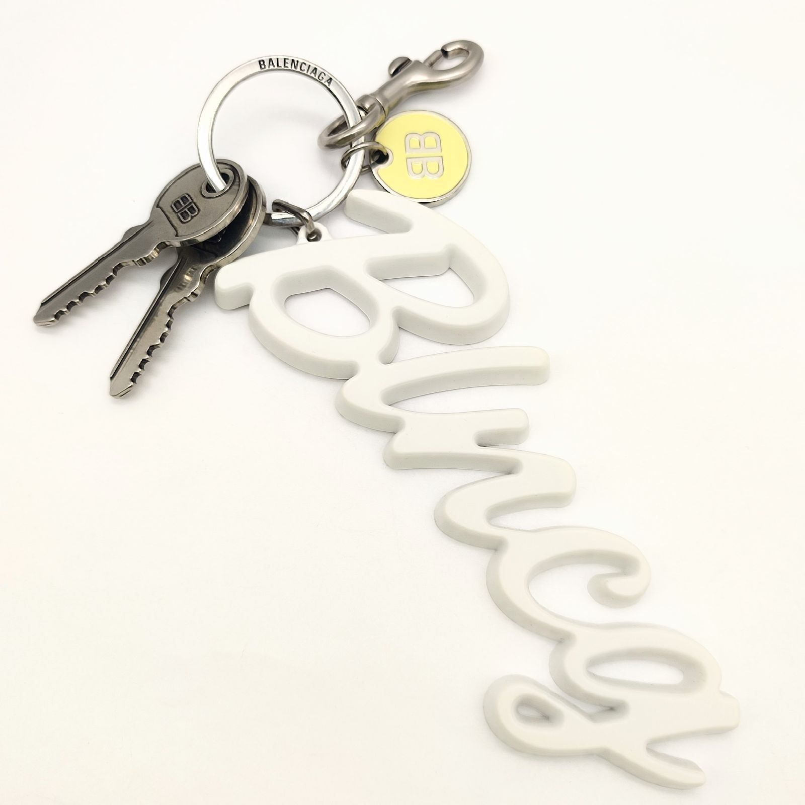 バレンシアガ　BALENCIAGA　Blncg　キーチャーム　BB　シリコン 超美品】バレンシアガ BALENCIAGA Blncg キーチャーム BB シリコン SS