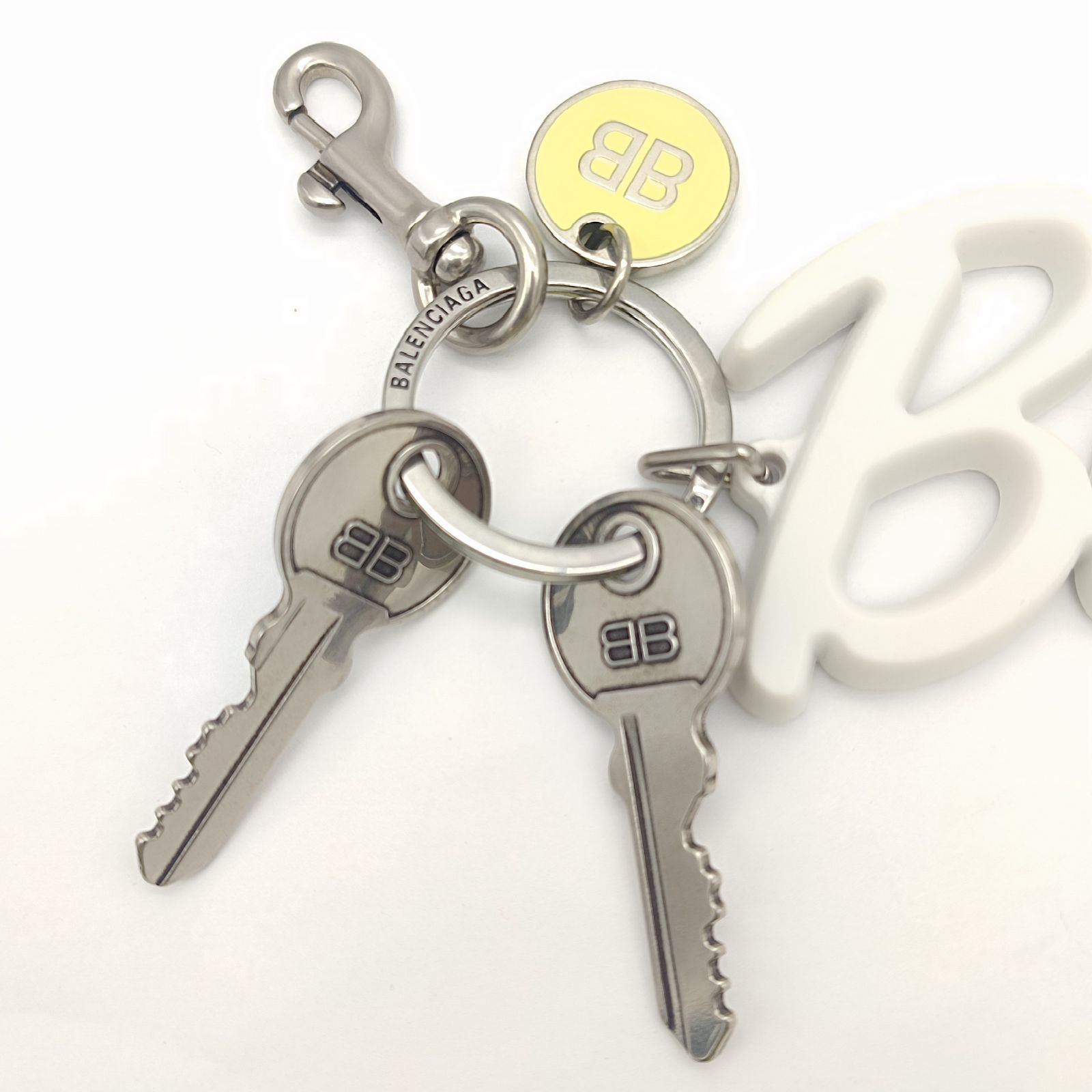 超美品】バレンシアガ BALENCIAGA Blncg キーチャーム BB シリコン SS