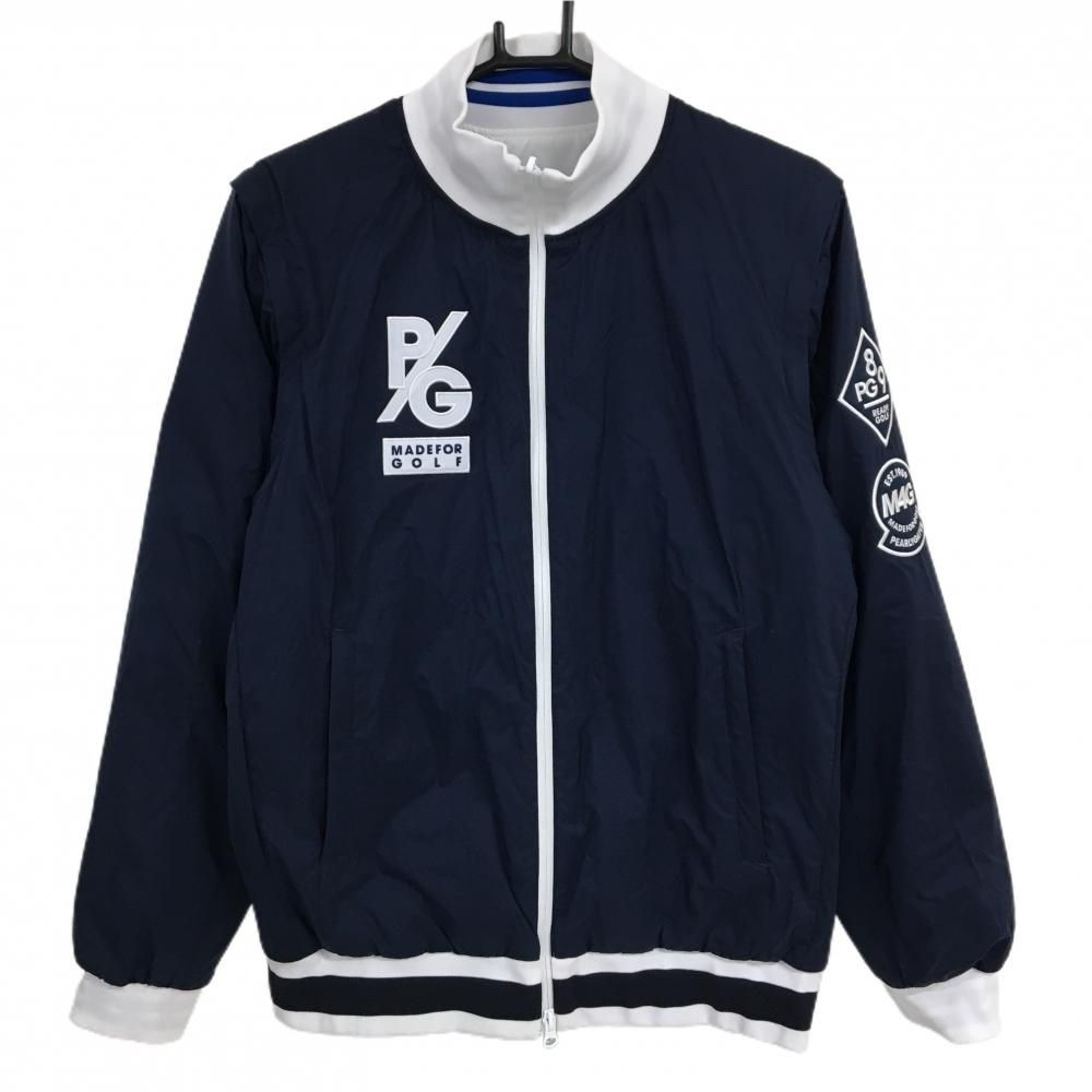 パーリーゲイツ 4WAY中綿リバーシブルジャケット ネイビー 裏白 袖着脱