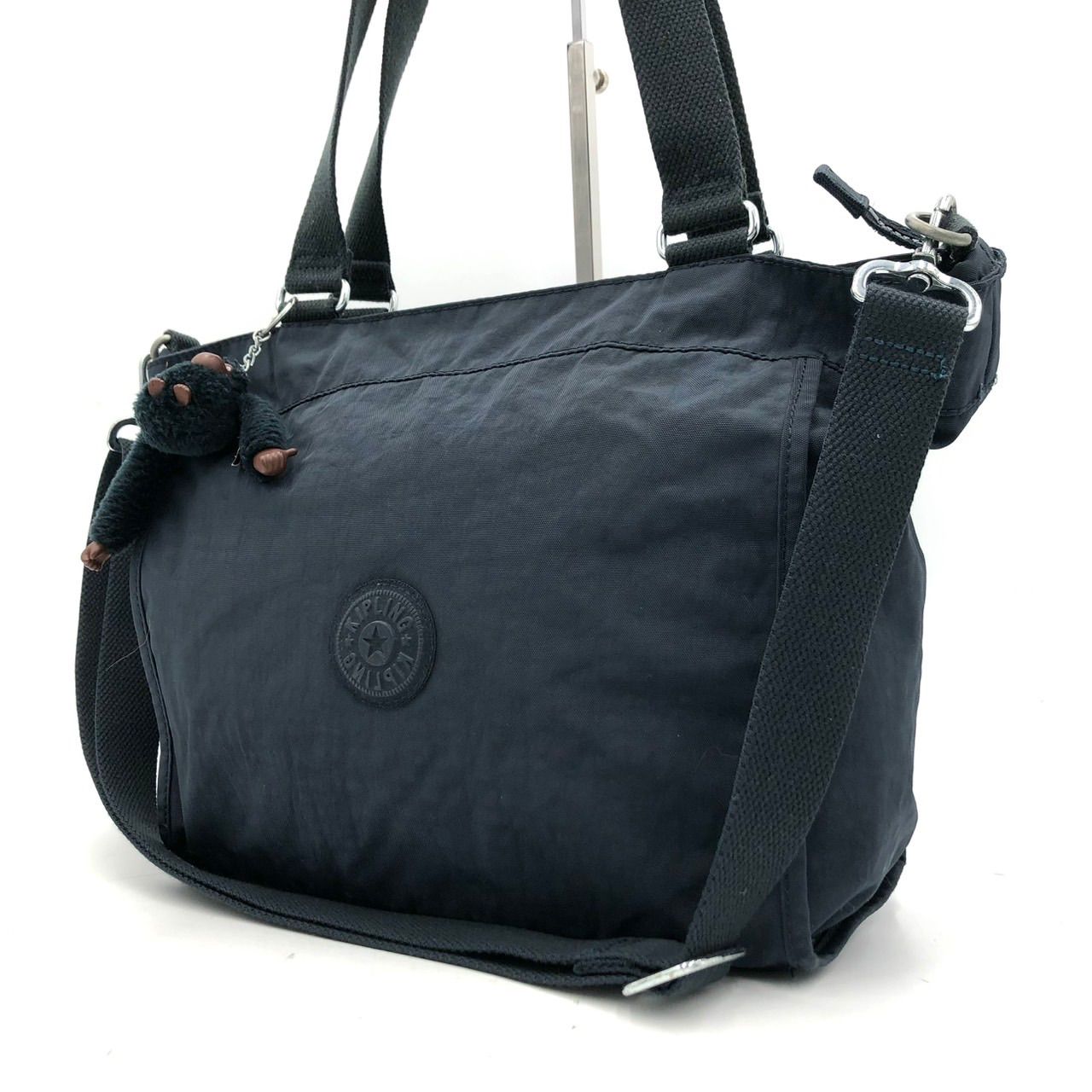 KIPLING キプリング 2way ショルダーバッグ トートバッグ 黒 ナイロン 