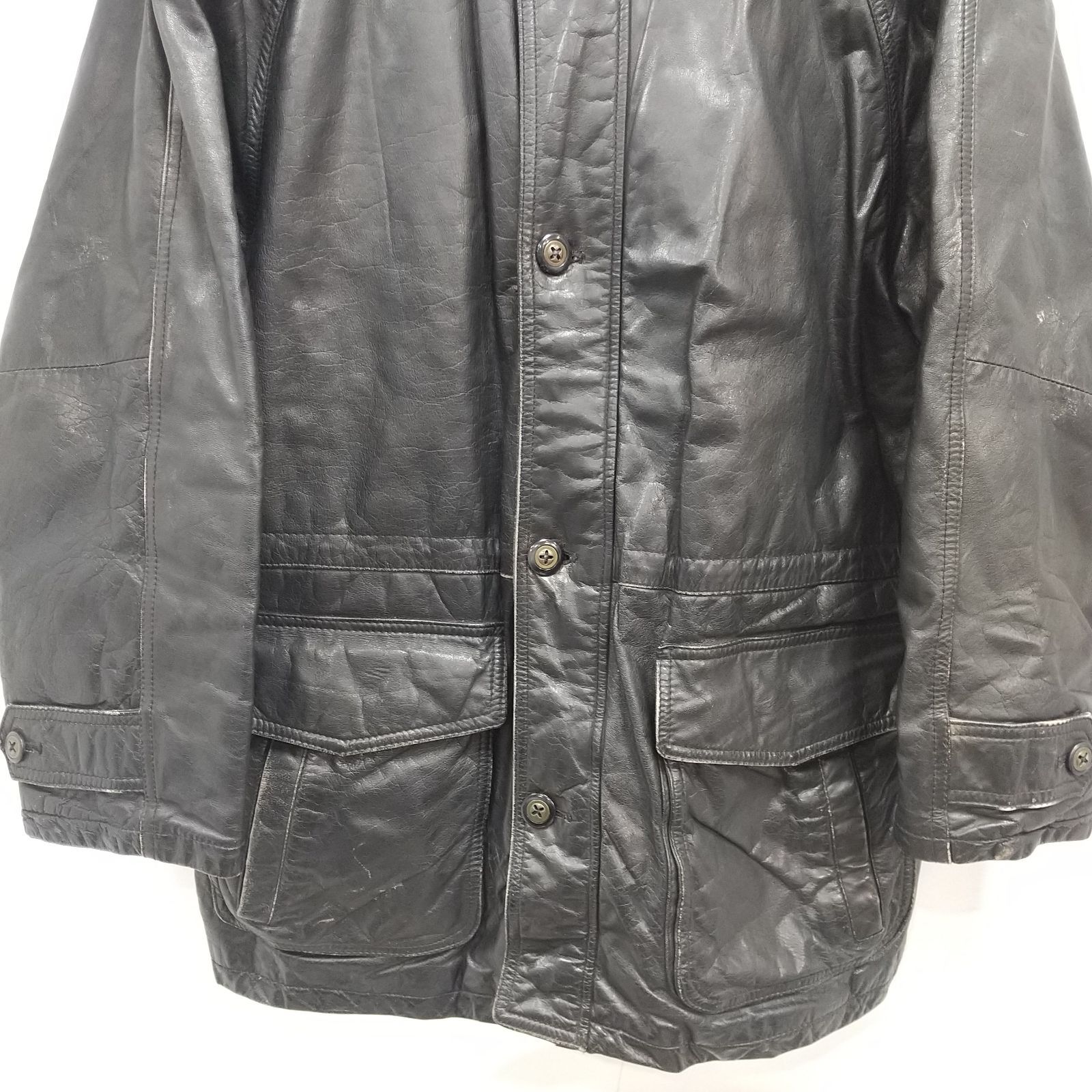 ks94◇カーコート vintage Lサイズ レザージャケット 牛革 メンズ