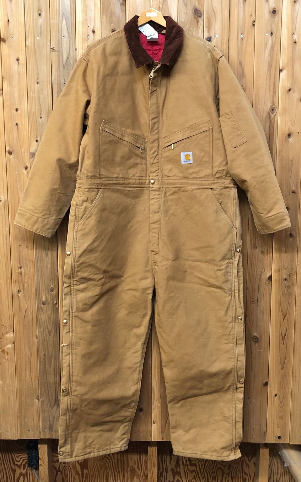 ✨希少！Carhartt ダック地 オールインワン つなぎ✨ carhartt メキシコ製 X01 BRN ダック地 オールインワン つなぎ