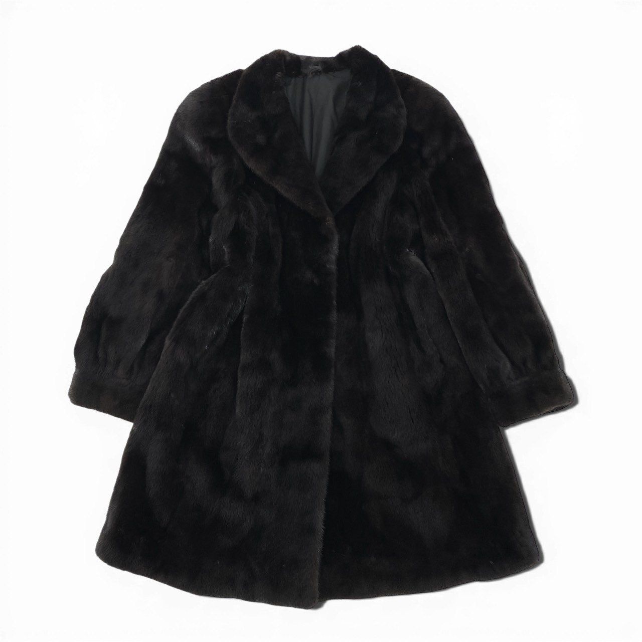 81a14 BLACKGLAMA ブラックグラマ デミバフミンク ミンクコート ロング