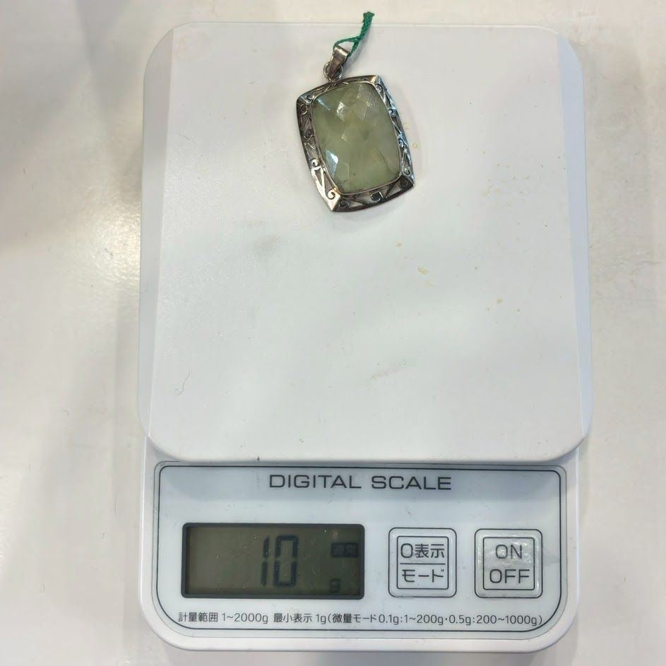 ペンダントトップ シルバー925 プレナイト 大粒 天然石 ペンダント 