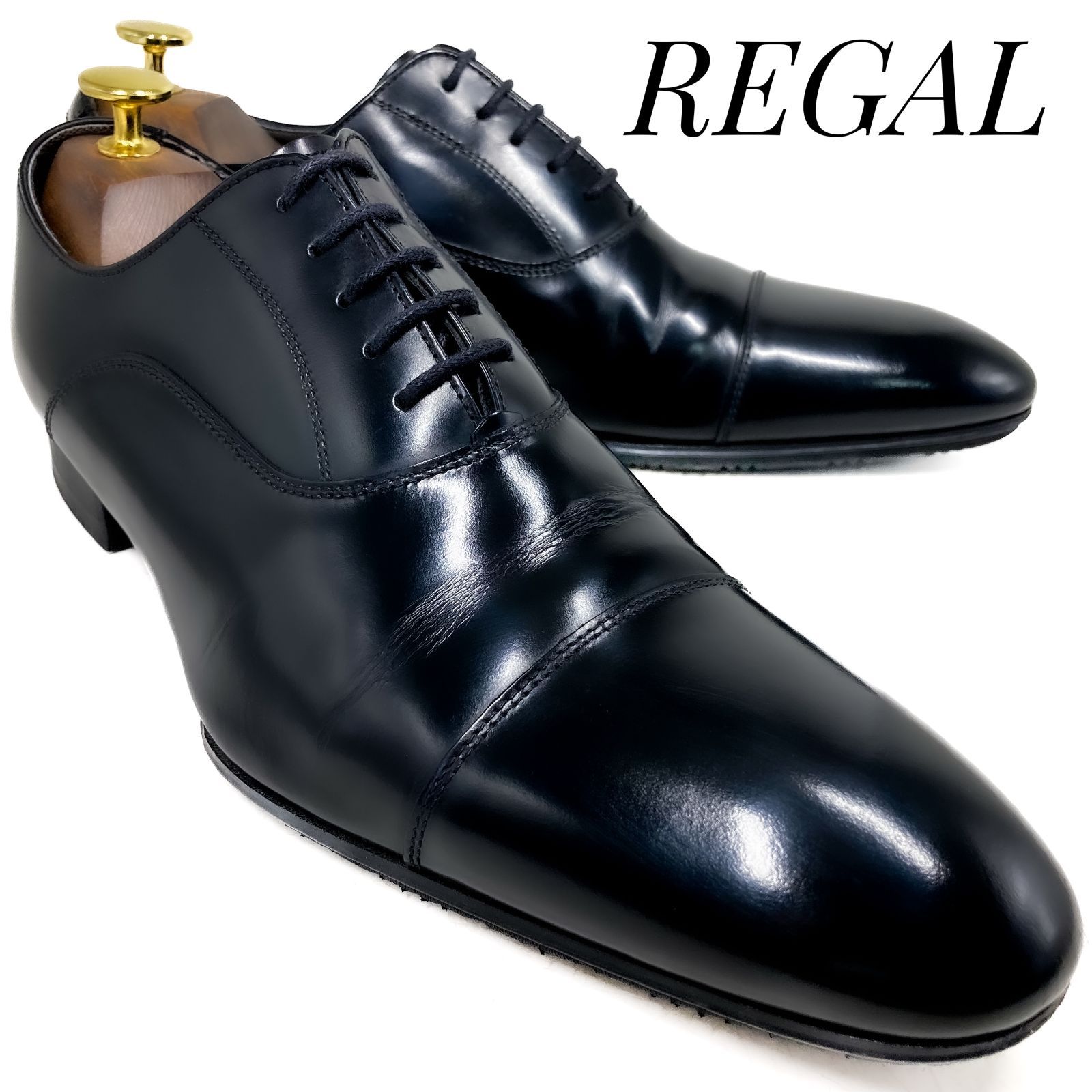 REGAL リーガル 内羽根式ストレートチップ 011R 黒 ブラック 25cm 革靴