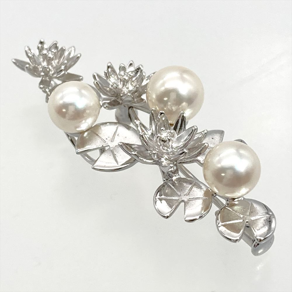タサキ TASAKI パール 6.5-7.0mm スイレン ブローチ シルバー アコヤ