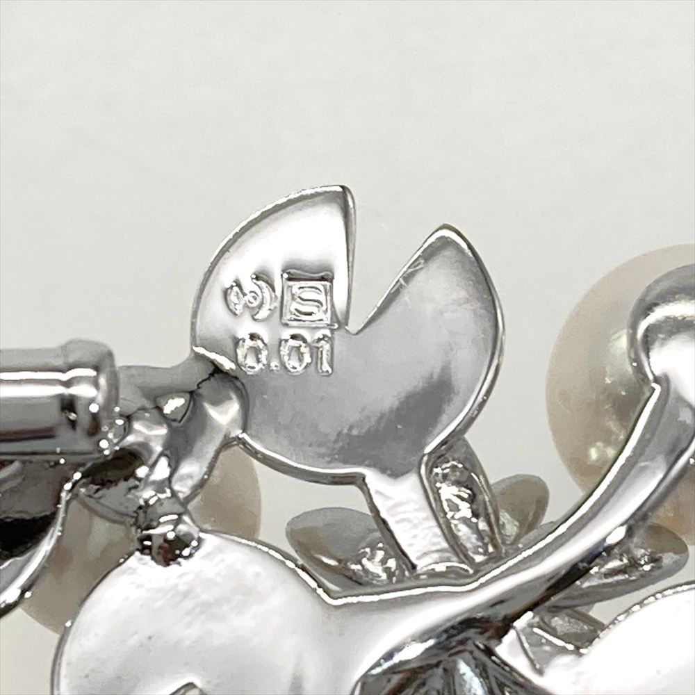 タサキ TASAKI パール 6.5-7.0mm スイレン ブローチ シルバー アコヤ