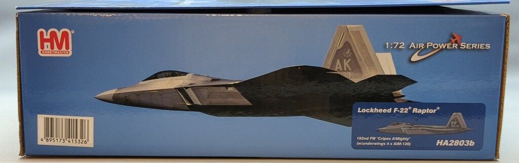 HOBBY MASTER 1/72 F-22 ラプター `クライプス・オールマイティw/AIM