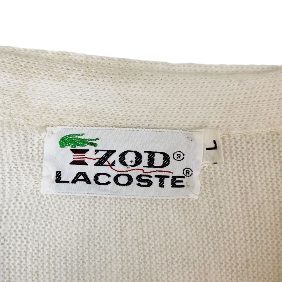 70s糸巻きタグ！アイゾッドラコステIzod Lacosteニットカーディガン 
