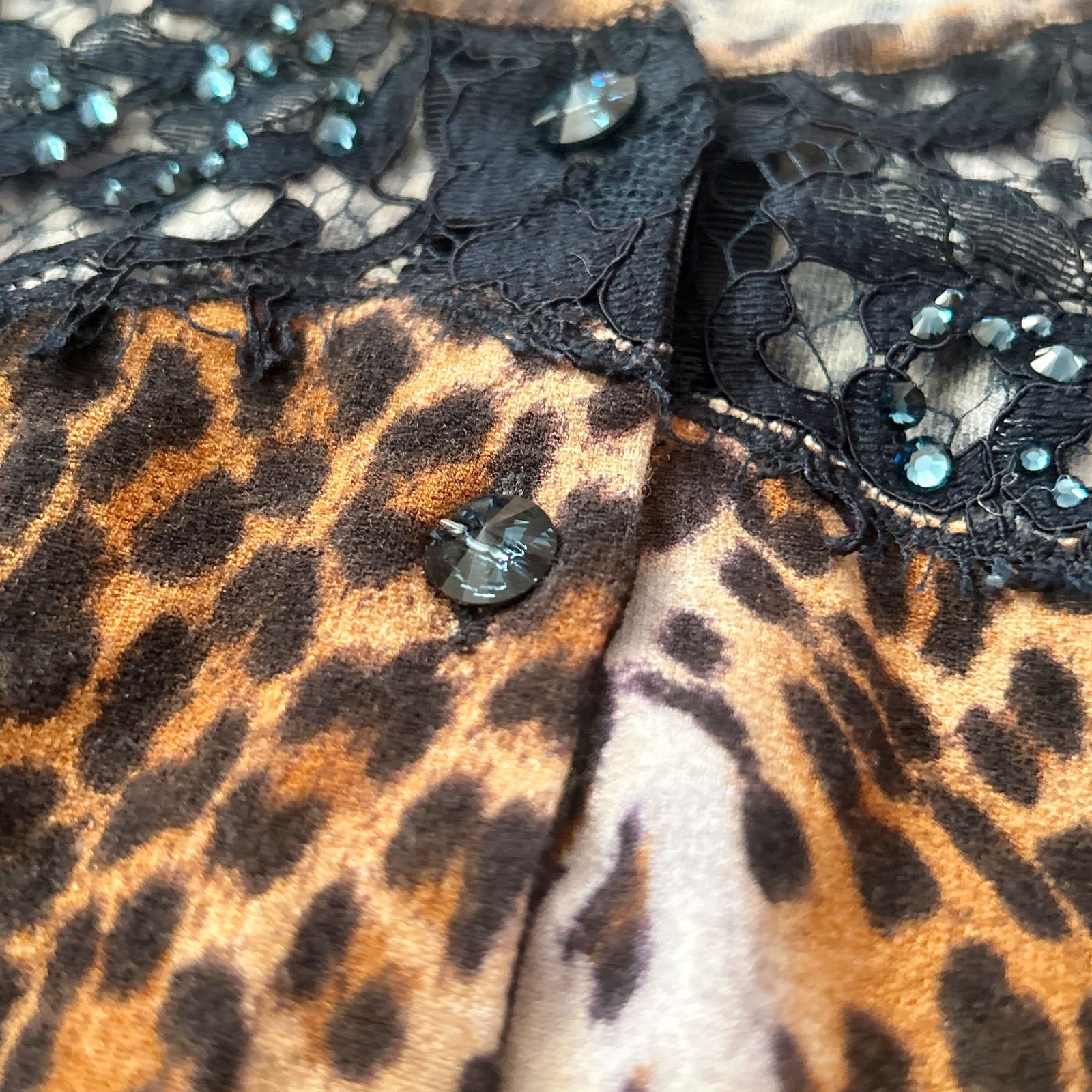 Blumarine ブルマリン レオパード柄 カーディガン 38 レース 美品