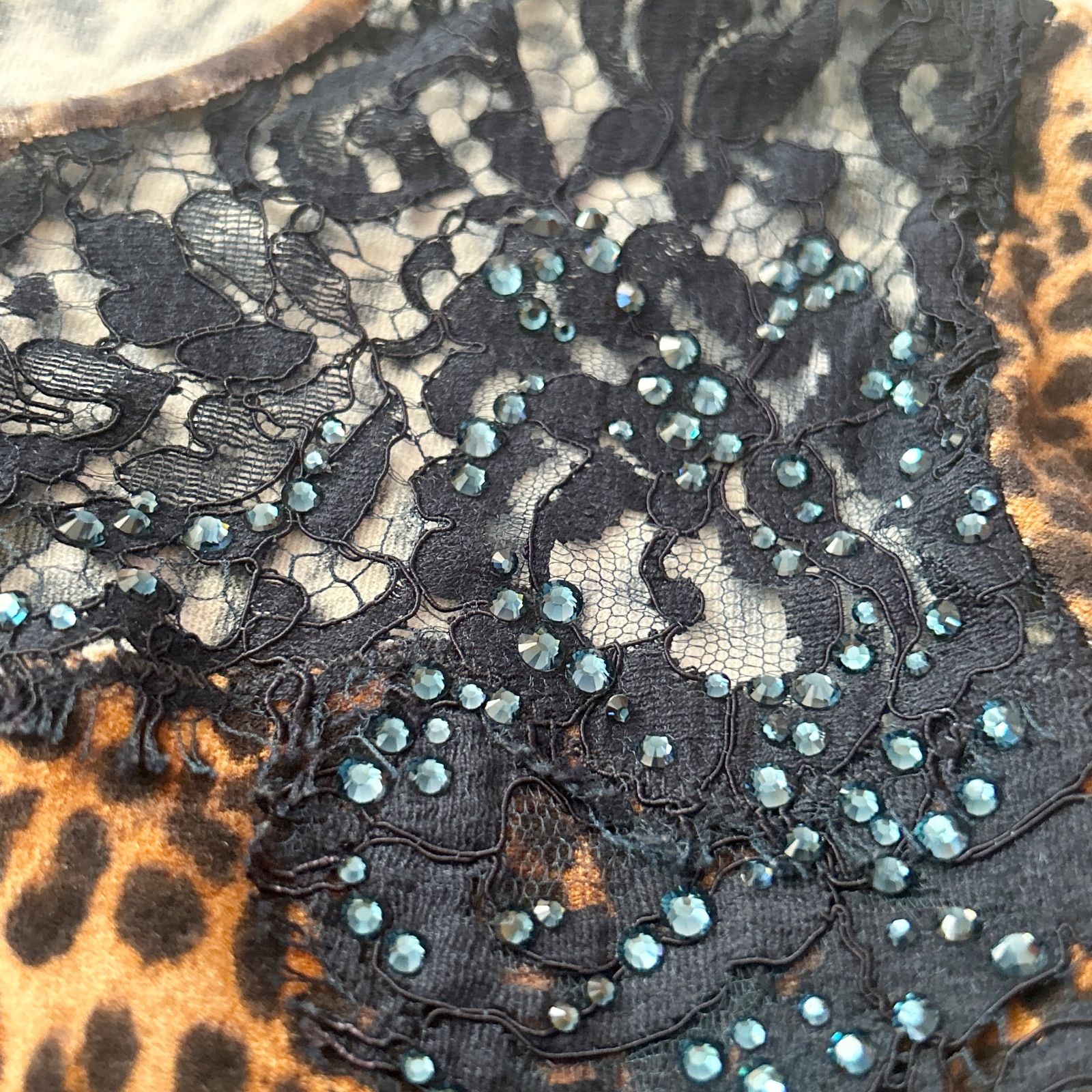 Blumarine ブルマリン レオパード柄 カーディガン 38 レース 美品