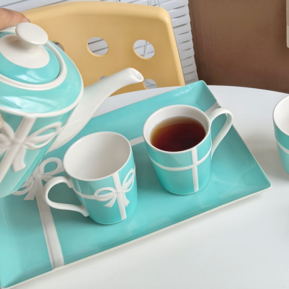  リボン ポットセット リビング カップポットセット 陶磁器 プレゼント bz 36 ティーポット コーヒー ティーカップ