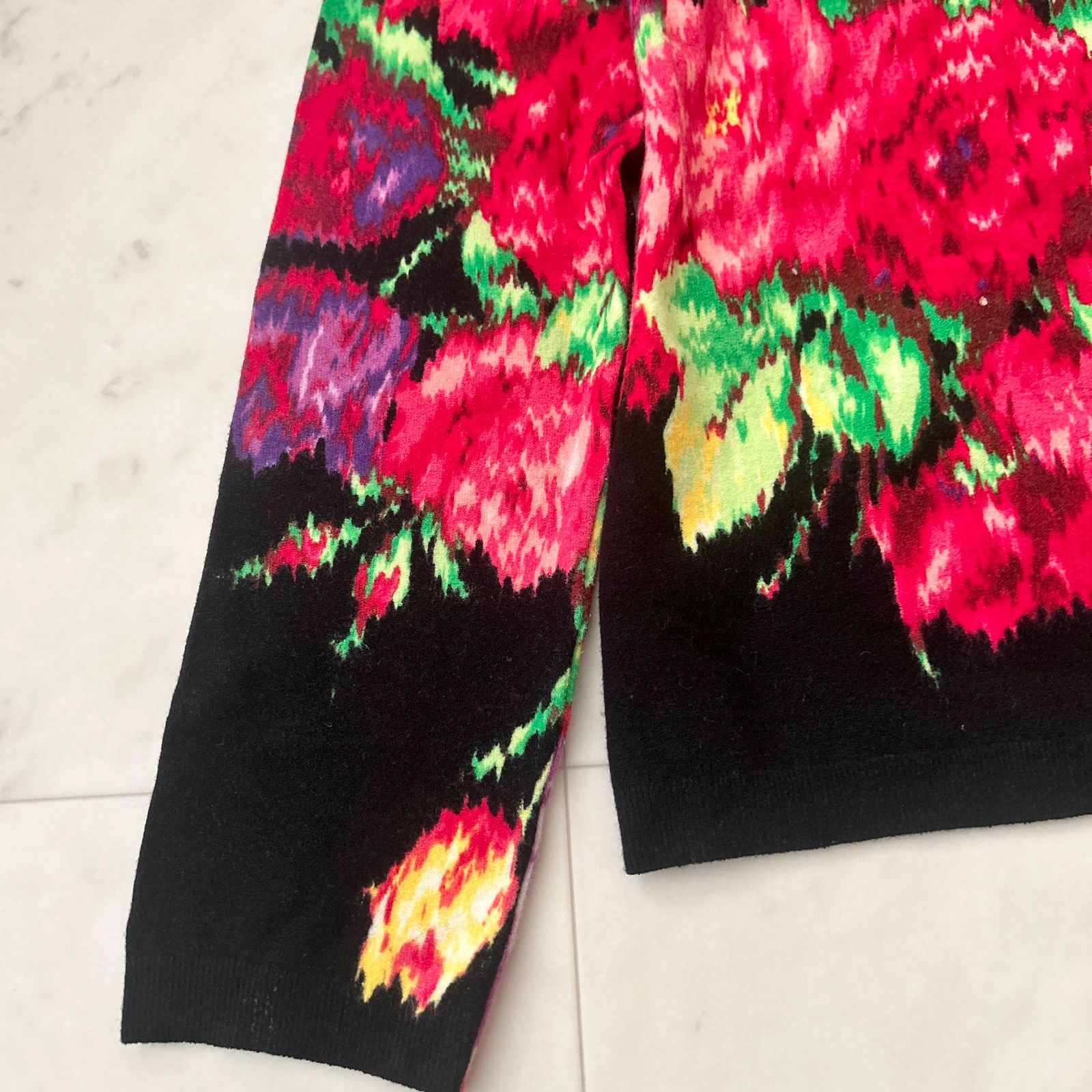 Blumarine ブルマリン 花柄 レース×ニット ブラック イタリア製 美品