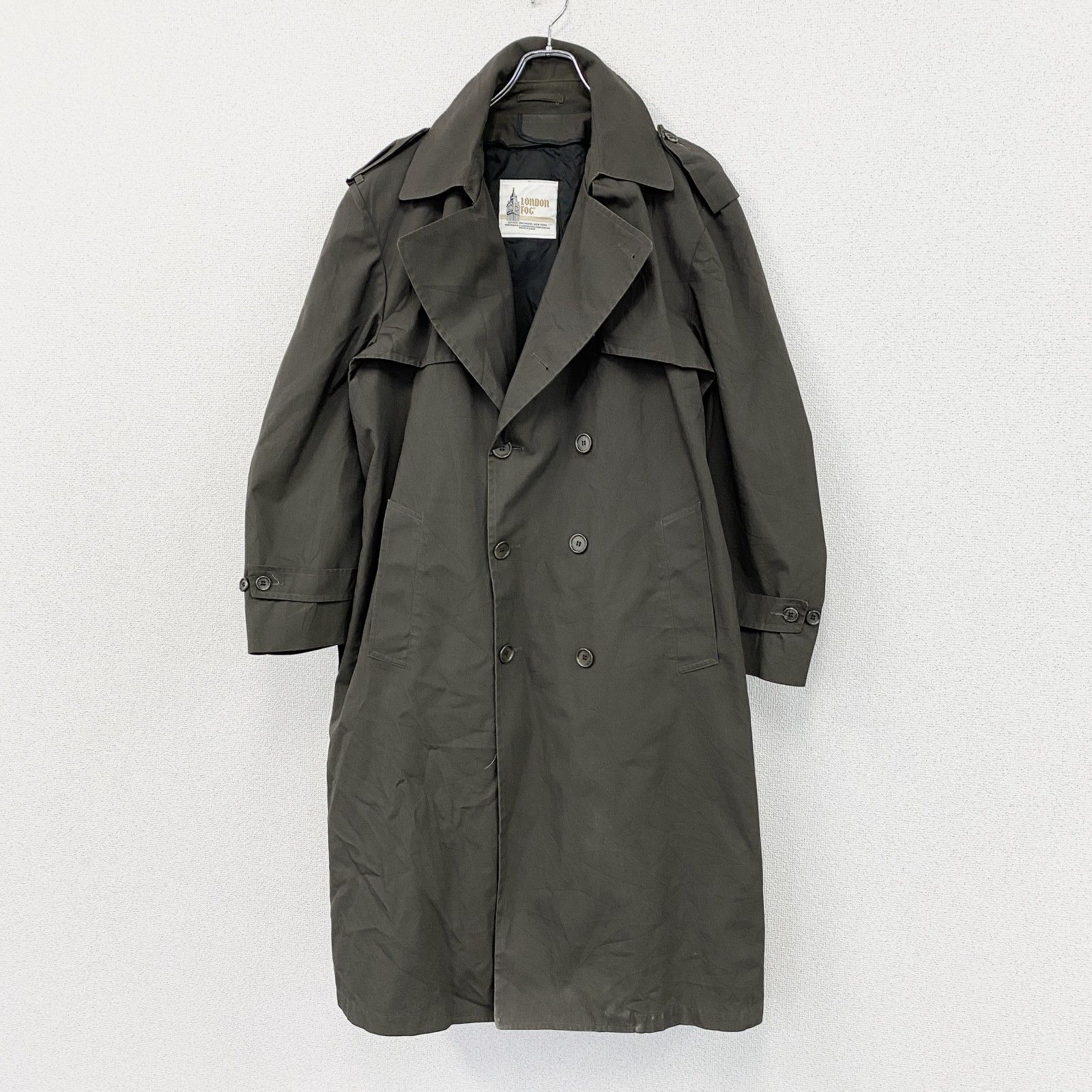 古着 used LONDON FOG トレンチコート 焦げ茶 ダークブラウン 42FOG