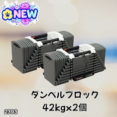 2393 可変式 ブロック ダンベル 42kg 2個セット 簡単 重量 調整 可能