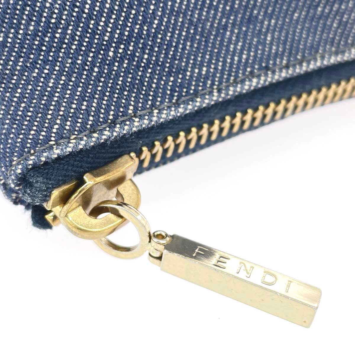 FENDI フェンディ ポーチ デニム/FF柄 ネイビー レディース