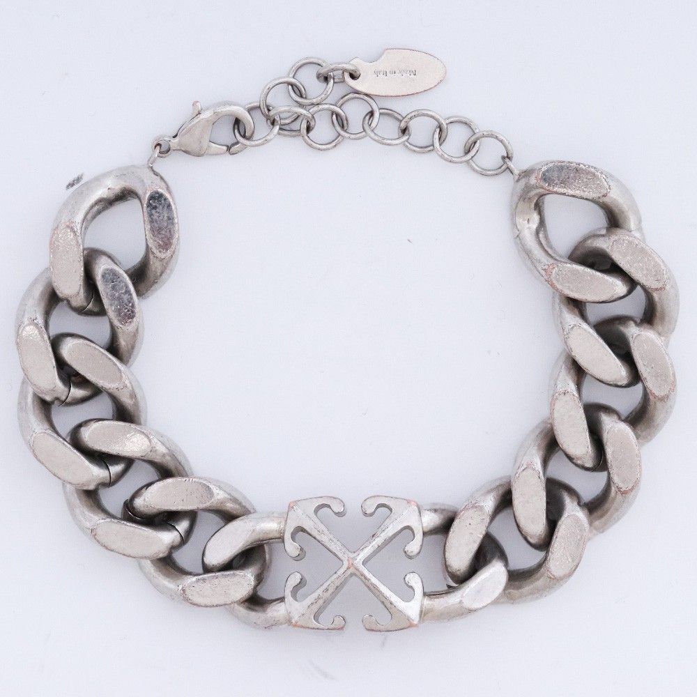 OFF-WHITE アローチェーンブレスレット シルバー OMOA10CC99MET0017200