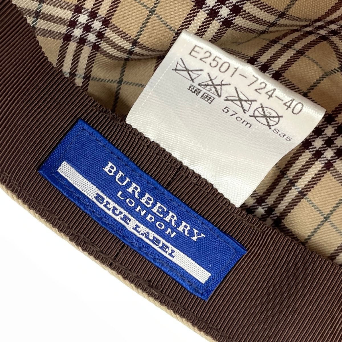 BURBERRY BLUE LABEL バーバリーブルーレーベル キャスケット 表記