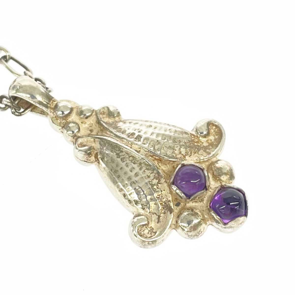 12764 ジョージジェンセン 1993 アメジスト　ネックレス Georg Jensen ジョージジェンセン SVイヤーネックレス 1993/アメジスト