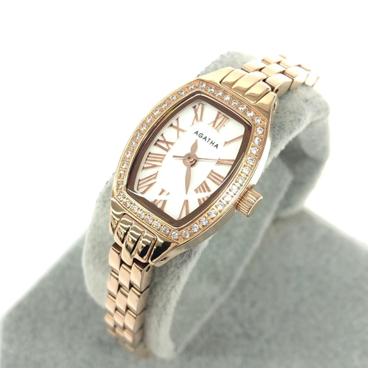 AGATHA アガタ ブレスウォッチ クォーツ/SS ローズゴールド レディース