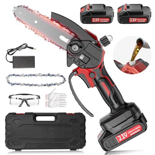 技術改良 21 V 電動チェーンソー 充電式 給油システム ツール不要 ミニ 片手 軽量 強力 小型チェーン ソー ハンディチェーンソー V大容量バッテリー 木工作業 薪作り 樹木の伐採 庭木の剪定 竹の伐採 収納 き 日本語取扱説明書付き 6イン m